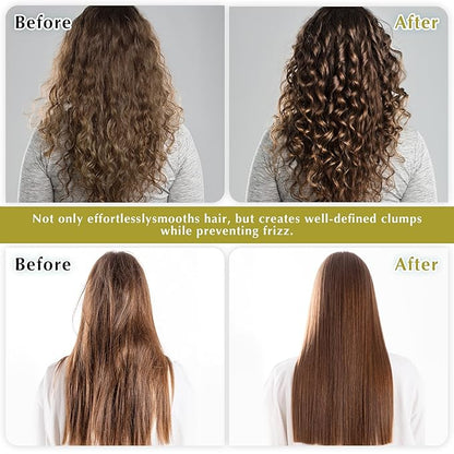 Curl Defining Brush, Vented Curly Hair Brush for Effortlessly Detangling Shaping and Defining Women's Men's Curls on All Wet or Dry Hair Types, Reduces Frizz (Matcha Green)