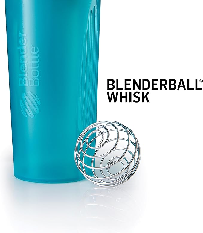 BlenderBottle Classic Shaker Bottle Perfect for Protein Shakes and Pre Workout, 28-Ounce (2 Pack), Clear/Black