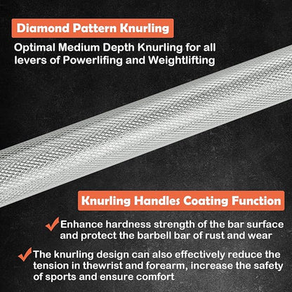 Threaded Chrome Barbell Bar 1-2 Inch Barbell Diameter
