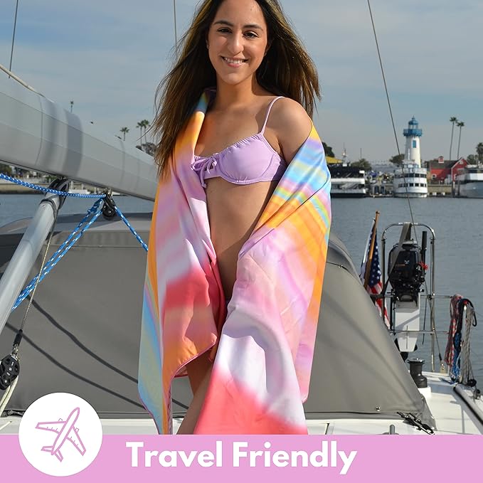 ECCOSOPHY Microfiber Beach Towel - Sand Free Towels 71x35 in