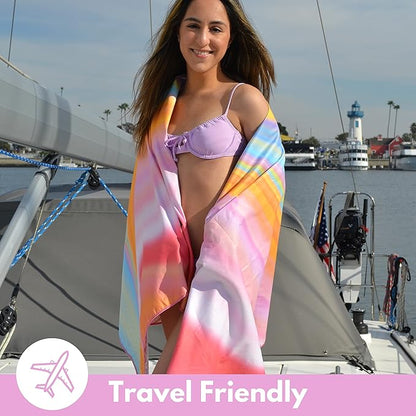 ECCOSOPHY Microfiber Beach Towel - Sand Free Towels 71x35 in