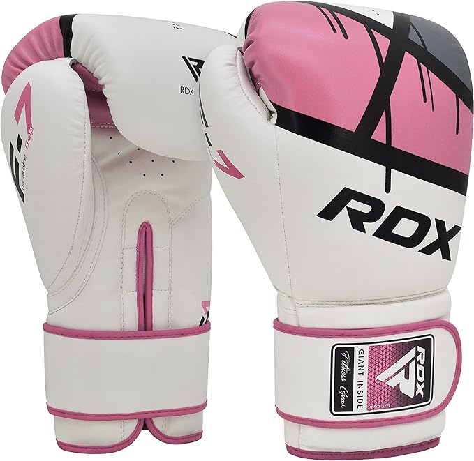 RDX Boxing Gloves EGO, Sparring Muay Thai Kickboxing MMA Heavy Training Mitts, Maya Hide Leather, Ventilated, Long Support, Punching Bag Workout Pads, Men Women Adult 8 10 12 14 16 oz