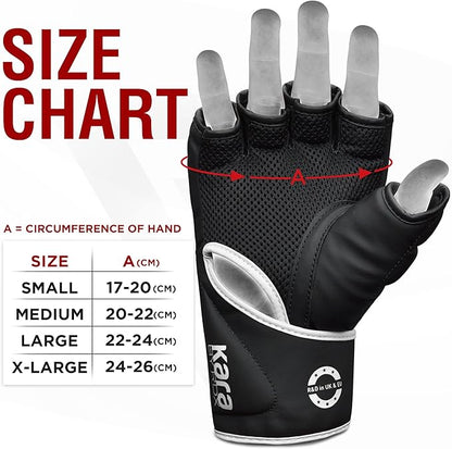 RDX MMA Gloves Grappling Sparring, Pre-Curved Mixed Martial Arts Mitts Men Women Boxing Gloves, Maya Hide Leather Kara Cage Fighting Workout, Combat Sports Training, Muay Thai, Punching Bag Kickboxing