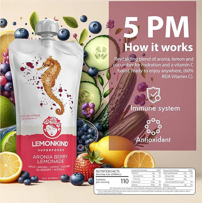 LEMONKIND 1-Day CORE Colon Juice Cleanse: Detox, Gut Health, Boost Energy, Reduce Bloating - Vegan, Gluten-Free, Pressed, Women-Owned, 8 juices