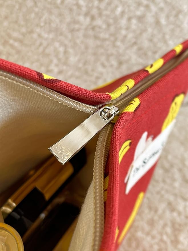 The Summer Swan Large Floral Mid-day Clutch Period Kit Hygiene Skincare Cute Makeup Bag (Banana Red)