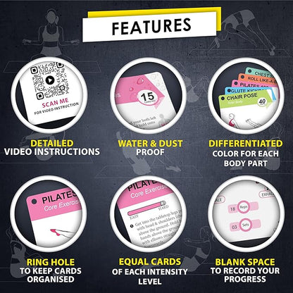 Pilates Workout Cards - 58 Exercise Cards