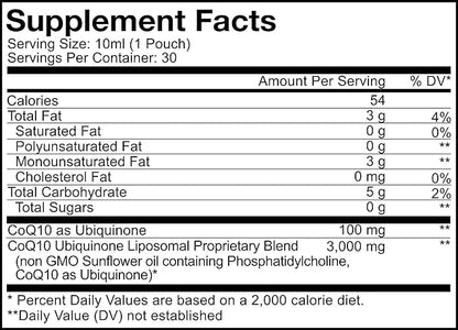 Codeage Wonder Heart Liquid CoQ10 Liposomal Ubiquinone Supplement, Coenzyme Q10 Heart Vitamins, Non-GMO Sunflower Phosphatidylcholine Vegan Blend, Raspberry Flavored Softgel, Pack of 30 Pouches