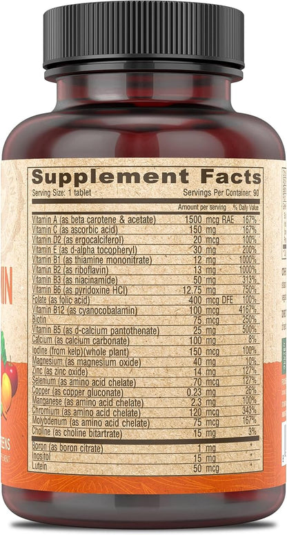DEVA Vegan Multivitamin and Mineral Supplement - One Daily Vitamin Formula with Greens - Iron Free - 90 Coated Tablets (Pack of 2)