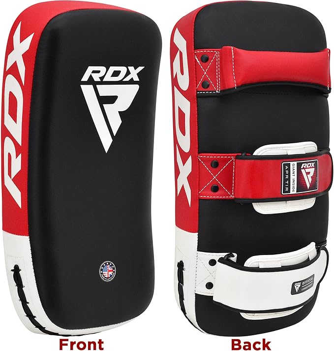 RDX Muay Thai Pad for Training, Curved Kickboxing Kicking Strike Shield, Coaching Kick Boxing, MMA, Martial Arts, Karate, Taekwondo, Punching, Foot, Knee and Elbow Target (One Pad Only)