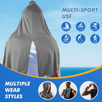 4 Pack Cooling Hoodie Towels for Neck and Face 50 Sun