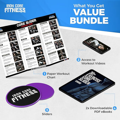 Iron Core Fitness 2 x Dual Sided Gliding