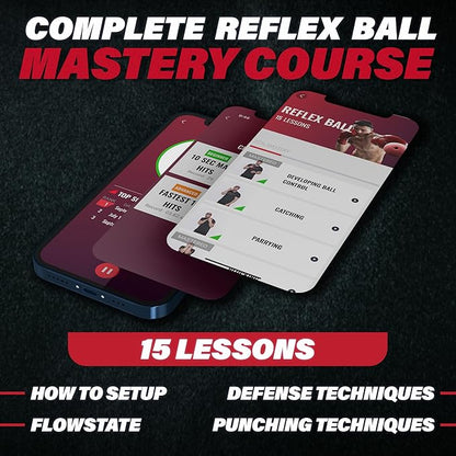 Boxing Reflex Ball with Punch Counter App - Improve Hand-Eye Coordination & Reaction Speed, Essential Boxing Equipment for Training, Adjustable Gear for Kids and Adults (Advanced)