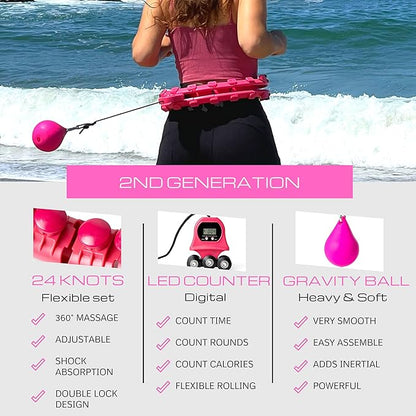 Weighted Smart Hula Hoops for Adults Weight Loss 2 in 1 Abdomen 24 Detachable