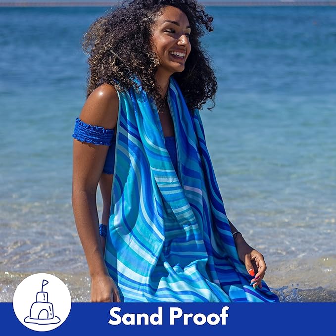 ECCOSOPHY Microfiber Beach Towel - Sand Free Towels 71x35 in