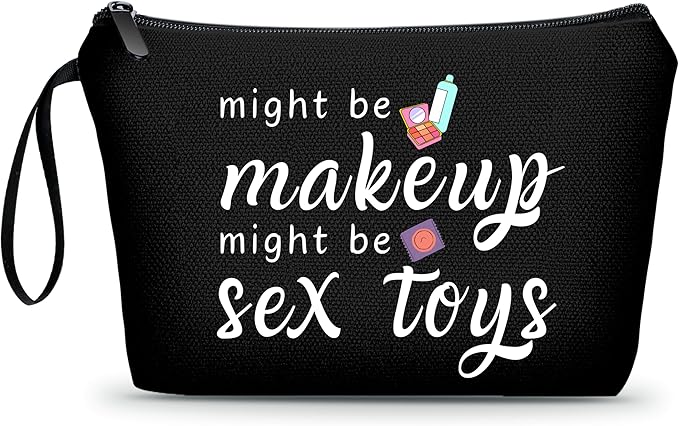Funny Gifts for Friends, Unique Women's Makeup Bag, Travel Cosmetic Bag