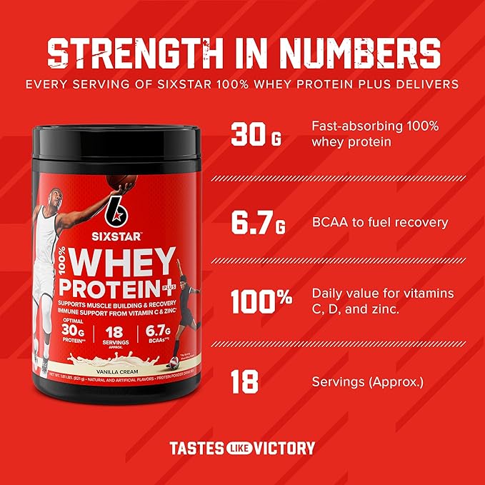 Six Star Elite Series 100% Whey Protein Plus Vanilla Cream 1.8lbs US