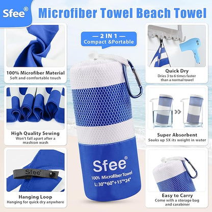 Sfee 4 Pack(8Pcs) Microfiber Travel Towel