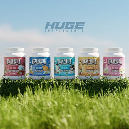 Huge Supplements Vegan Protein Powder - Birthday Cake - Superior Plant-Based Protein Powder, 20g Protein Per Serving