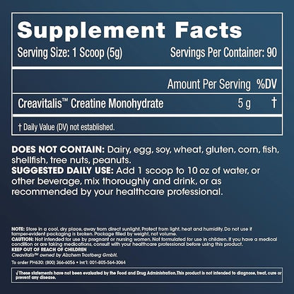 ProHealth Longevity Micronized Creatine. Pharmaceutical Grade Creatine Monohydrate is Easier on Kidneys. Supports Brain Function and Muscle Growth as You Age. 5 g/Serving, 90 Servings, 3 Month Supply