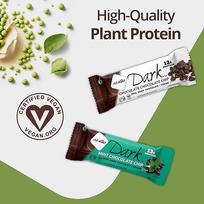 NuGo Dark Variety - Pretzel with Sea Salt 12 Bars & Dark Coconut 12 Bars, Vegan, 200 Calorie, Gluten Free, 24 Count