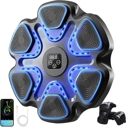 Music Boxing Machine,Smart Bluetooth Boxing Machine for Adults & Kids,Boxing Training Machine with Boxing Gloves, Music Playback Boxing Workout Equipment Target for Home, Office, Gym