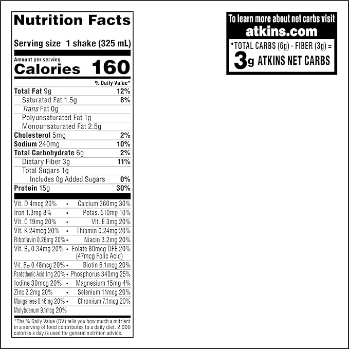 Chai Tea Latte Protein Shake, 15g Protein, Low Glycemic, 3g Net Carb, 1g Sugar, Keto Friendly , Set of three 4-pack