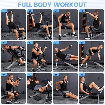 Adjustable Weight Bench Professional Utility Heavy Duty Workout