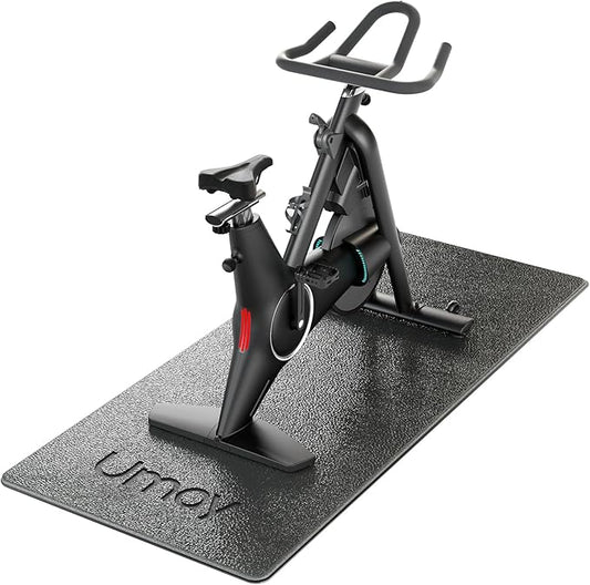 UMAY Fitness Workout Mat for Pelton Bike Treadmill 5mm Thick,