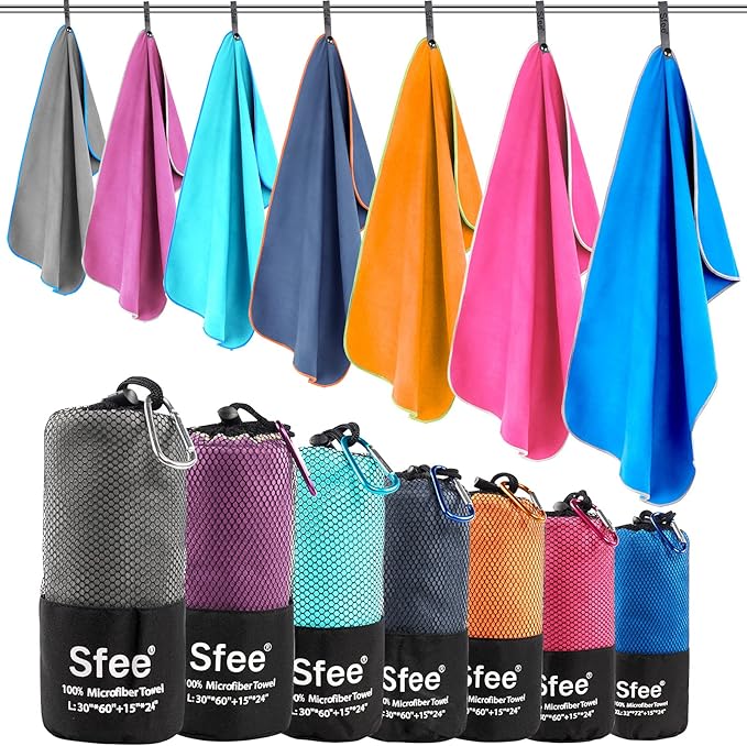 Sfee 2 Pack Microfiber Travel Towel