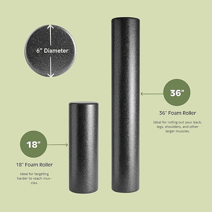 Retrospec Relief Foam Roller 18" & 36" High-Density