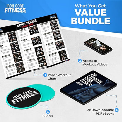 Iron Core Fitness 2 x Dual Sided Gliding