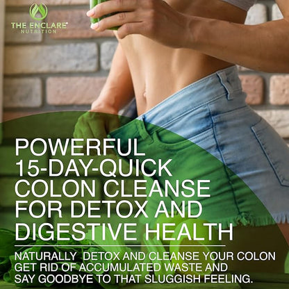 THE ENCLARE NUTRITION Colon Cleanse Fast-Acting Detox; Healthy Bowel Movement, Laxatives for Constipation Relief, Bloating, Probiotic, Fiber, Supports Regularity, Energy, Gut Immunity,Diet Pills (2)