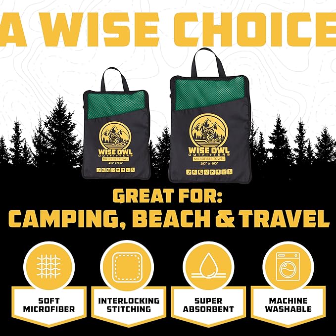 Wise Owl Outfitters Camping Towel - Camping Accessories