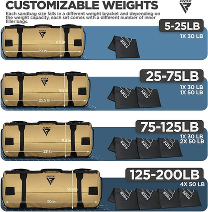 RDX Sandbag for Fitness Weights Training 5-200 LBs