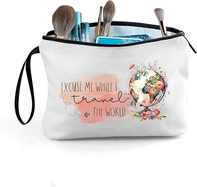 Travel Gifts for International Travelers Women Female Friend Daughter Mom Sister Cosmetic Makeup Bag Organizer Christmas Birthday