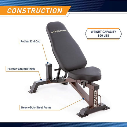 Steelbody Deluxe Utility Weight Bench for Home Gym