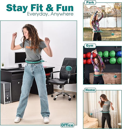 Teal Elite Smart Weighted Hula Hoop for Adults 2 in 1 Abdomen