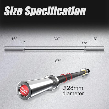 Elevens Olympic Barbell Barbells for Home Gym Fitness Weightlifting