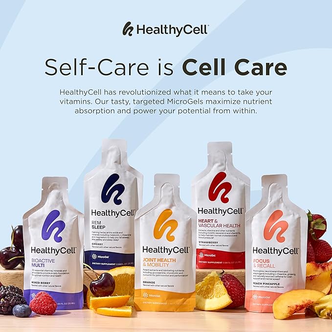 Healthycell Vibrant Hair, Skin & Nails - Hair Vitamins with Liquid Collagen for Women - Hyaluronic Acid Supplement with Collagen Peptides, Vitamin E, Biotin - Maximum Absorption - 30 Gel Packs
