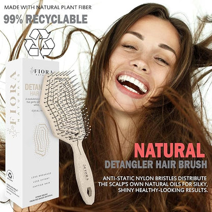 Fiora Naturals Hair Detangling Brush -100% Bio-Friendly Hair Detangler Brush w/Ultra-soft Bristles- Glide Through Tangles with Ease - For Curly, Fine, Women, Men, Kids, Toddlers, Wet and Dry Hair