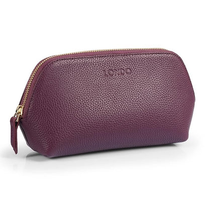 Genuine Leather Makeup Bag Cosmetic Pouch Travel Organizer Toiletry Clutch