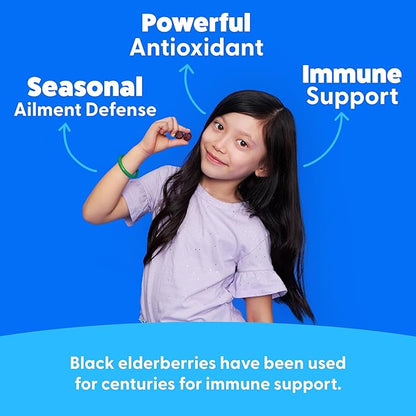 Feel Great Immune Support for Kids | Vitamin C Zinc & Elderberry Gummies for Kids | Sambucus Nigra Immunity Multivitamin for Kids | Vegetarian Multivitamin Gummies | 60 Day Supply