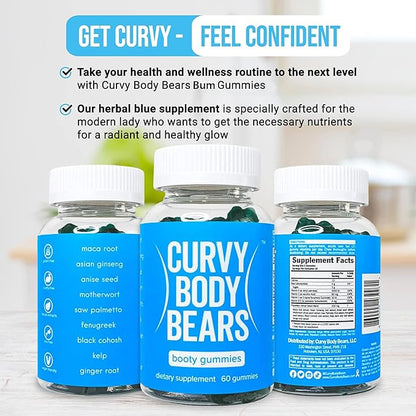 Bum Gummies for Women | Workout Support Gummies | Women’s Fitness Supplement | with Essential Herbs, Vitamins, Multivitamins, Fenugreek, and Ginseng | Berry Flavored | (60 Gummies)