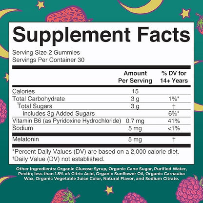 MaryRuth's Melatonin Gummies | Melatonin 5mg Sleep Gummies with Vitamin B6 | Made with Organic Cane Sugar | Relaxation & Sleep Support for Adults | Vegan | Non-GMO | Gluten Free | 60 Count