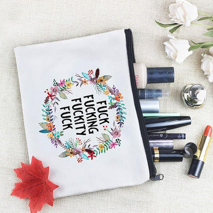 Funny Canvas Cosmetic Bag Makeup Bags Cute Travel Bag Birthday Gifts Friend Gifts for Women (Style-B)