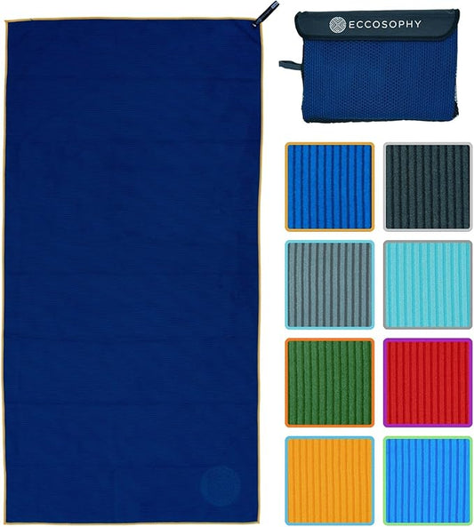 ECCOSOPHY Microfiber Gym Towel for Working Out - (60x30-Navy)