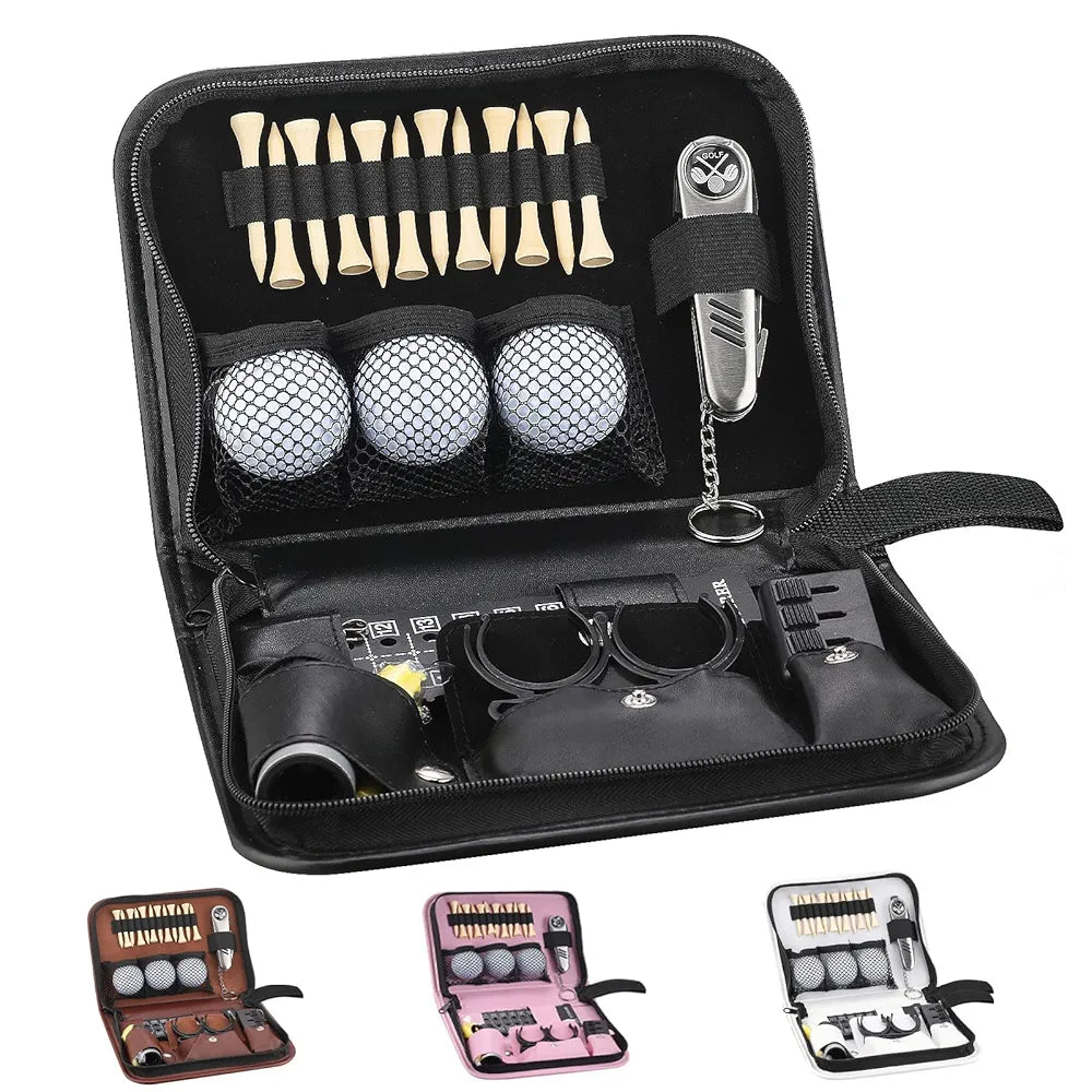 Golf Gifts for Men and Women,Golf Accessories Set with Hi-End Case,Golf Balls,Golf Tees,Golf Multifunctional Divot Tool,Rangefinder Golf Brush,Golf Scorer，Golf Ball Clamp