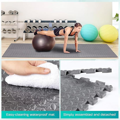 Yes4All 24SQFT-120SQFT Puzzle Exercise Mat for Home Gym