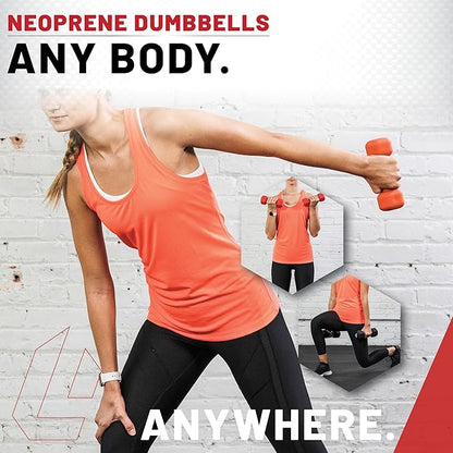 Lifeline Fitness Neoprene Dumbbell Weights - Premium Quality Equipment for Home Gym - Multiple Weight Options