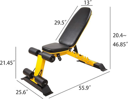 Signature Fitness Heavy Duty Adjustable and Foldable Utility